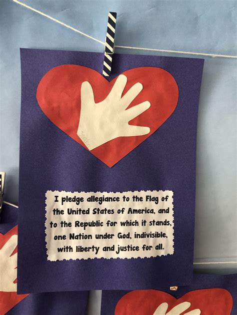 Pledge handprint for President's Day | Presidents day craft, Pledge of