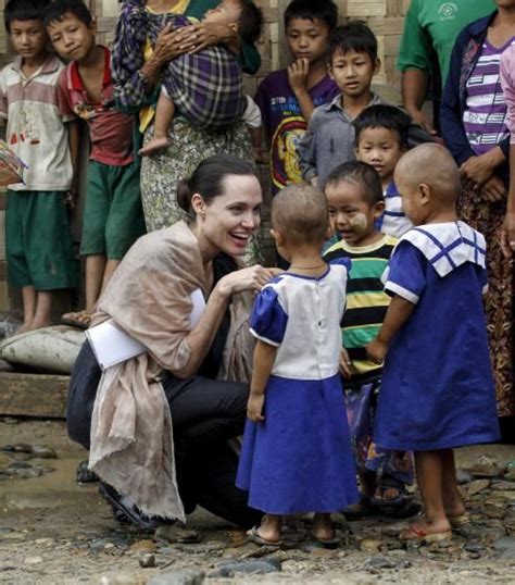 Unhcr Special Envoy Angelina Jolie Pitt Shakes Hands With Kachin Ethnic