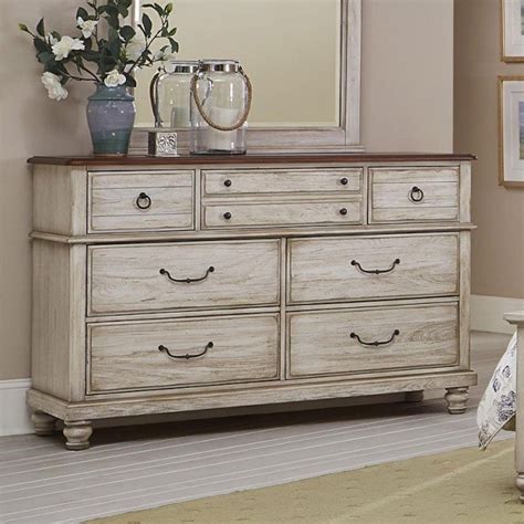 Arrendelle Dresser Rustic White Vaughan Bassett Furniture Cart