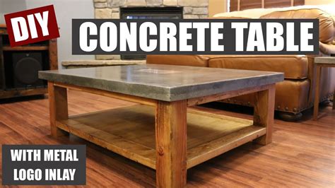 To make the concrete form, you'll have to cut a melamine sheet, place the table base on it, and secure it with screws. How To Make a Concrete Coffee Table and How to Embed a ...