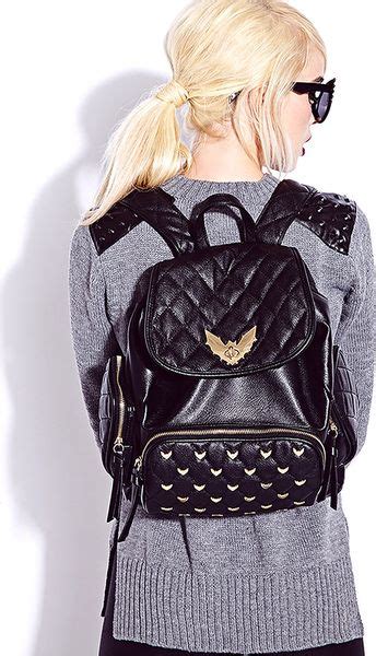 Forever 21 Batty Babe Faux Leather Backpack In Black Lyst