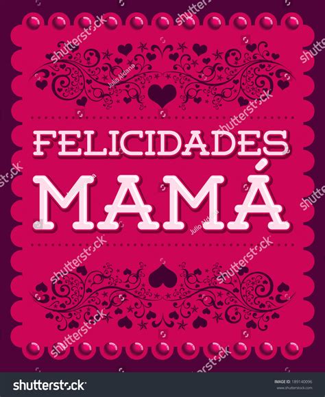 Felicidades Mama Congrats Mother Spanish Text เวกเตอร์สต็อก ปลอดค่า