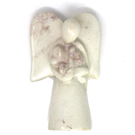 Soapstone Angel Holding Dog Angel Statue Fund Missions Fair Trade