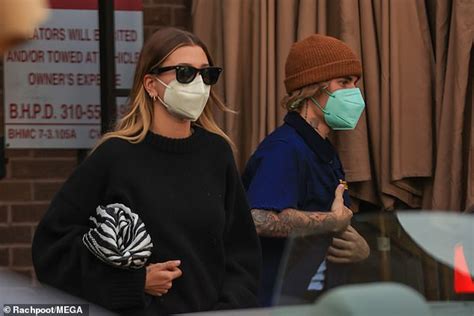 justin bieber holds hands with wife hailey as they enjoy a late lunch at il pastaio in beverly