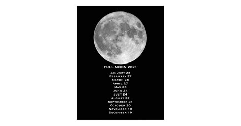 Full Moon Phases Calendar 2021 Postcard