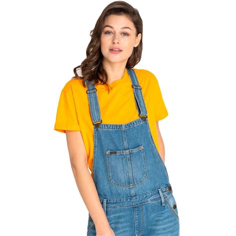 Lee Womens Retro 1970s Relaxed Bib Dungarees In Flick Mid