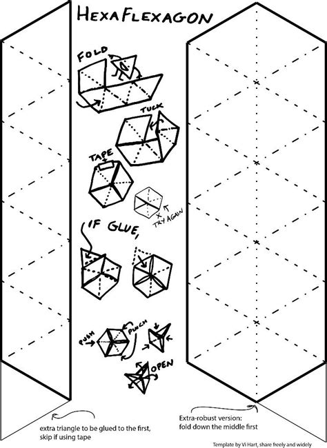 Hexaflexagon Origami Template Printable Vi Hart
