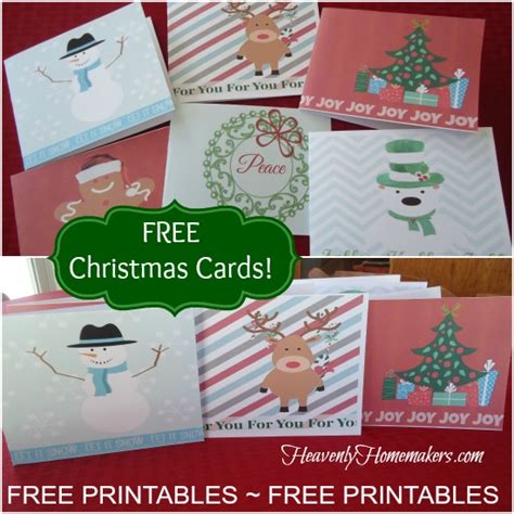 Free Printables Christmas Cards Heavenly Homemakers