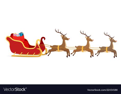Cartoon Sleigh Reindeers Of Santa Claus Royalty Free Vector