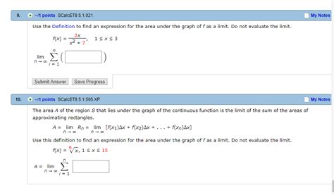 solved use the definition to find an expression for the area