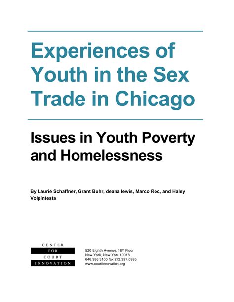 Pdf Youth In The Chicago Sex Trade Issues In Poverty And Homelessness