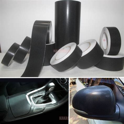 Diy Adhesive Vehicle Black 4d Texture Carbon Fiber Vinyl Tape Wrap