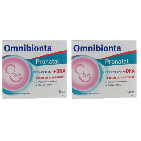 Pack Omnibionta Pronatal + DHA 6 Mois (192 comprimés + 192 capsules ...
