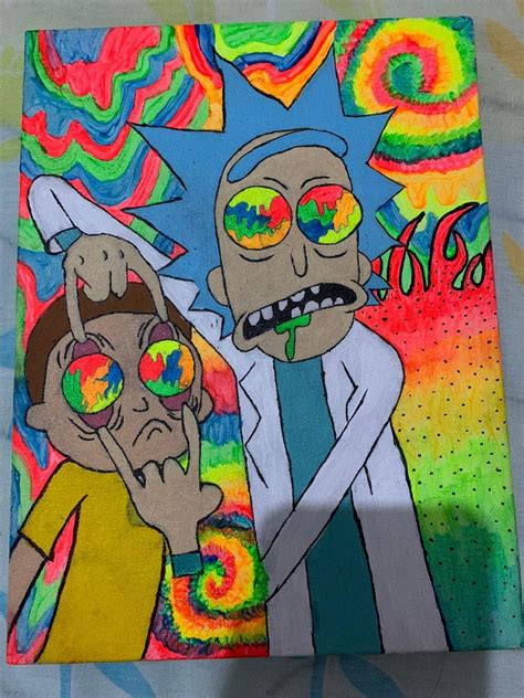 Rick and Morty trippy 😍 | Hippie painting, Diy art painting