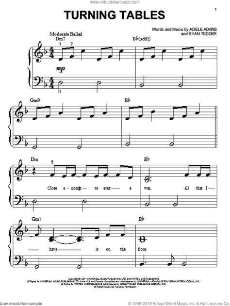 Lt → английский → adele → turning tables. Adele - Turning Tables sheet music for piano solo (big ...