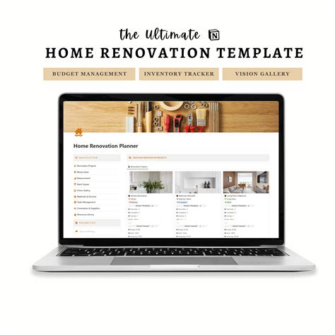 Ultimate Home Renovation Notion Planner, Home Remodel Budget Planner - Etsy