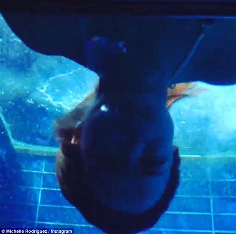 Michelle Rodriguez Holds Her Breath Underwater In A Bikini In Greece Daily Mail Online