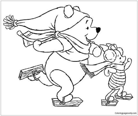 Winnie The Pooh Christmas Coloring Pages Printable Coloring Pages