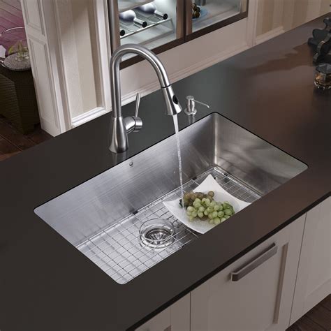 Karran usa, the smart choice| kitchen sink in a wide selection of material type stainless steel, quartz, acrylic to suit your desirable kitchen taste. Vigo 32 inch Undermount Single Bowl 16 Gauge Stainless ...