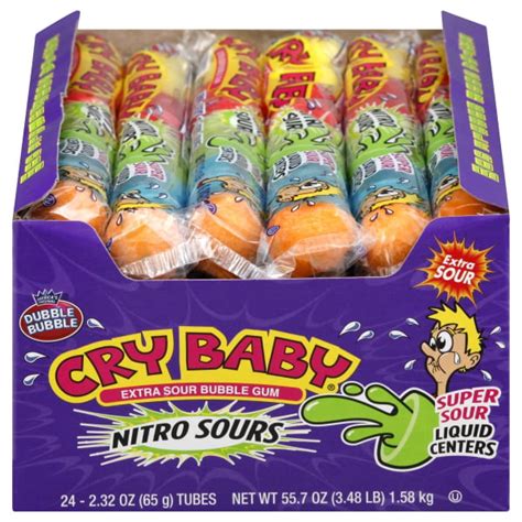 Cry Baby Nitro Sours Extra Sour Bubble Gum 9 Ball Tube