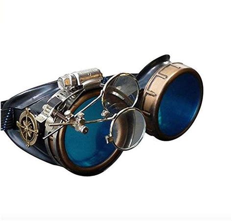 umbrellalaboratory steampunk victorian style goggles with compass design colored lenses