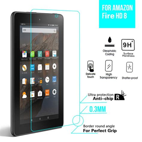 Clear Tempered Glass Screen Protector For Amazon Kindle Fire Hd 8 Ebay