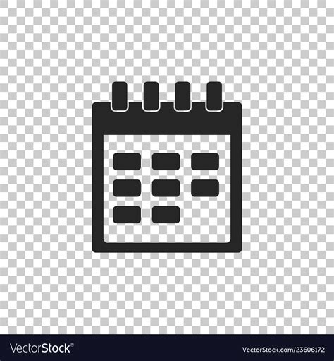 Calendar Icon Isolated On Transparent Background Vector Image