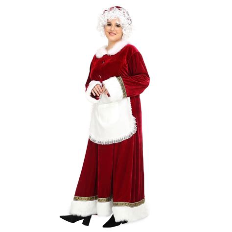 Mrs Claus Costume Adult Santa Outfit Christmas Fancy Dress Ebay