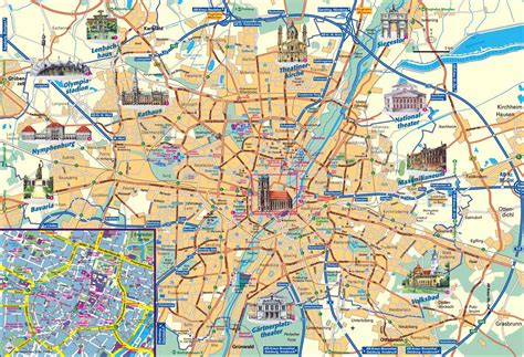 Detailed Tourist Map Of Munich City Munich Detailed Tourist Map