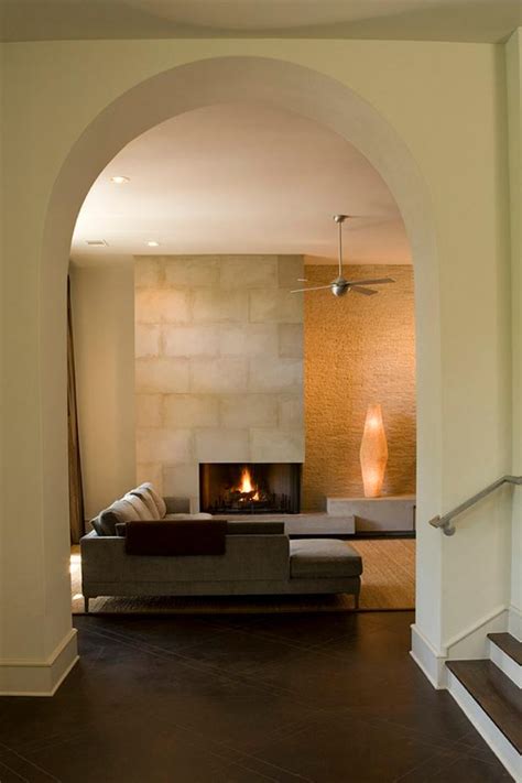 Arched Entryway To Contemporary Living Room Hgtv