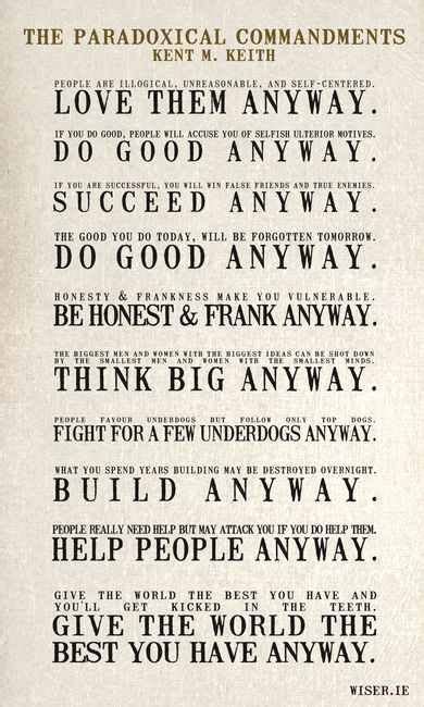 10 Paradoxical Commandments Great Quotes Quotes To Live By Me Quotes