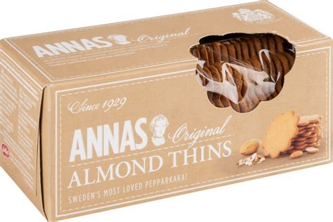 Печенье Annas Original Almond Thins миндальное тонкое 150 г Росконтроль
