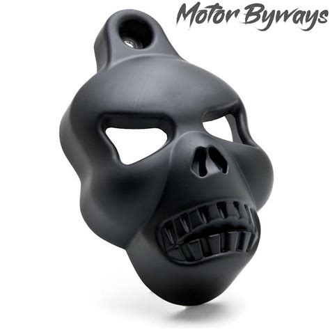 Black Skull Horn Cover Custom Harley Davidson Cowbell Horns Etsy