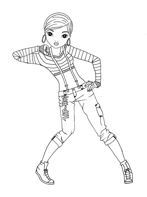 Vergrößern sie eine schöne malvorlage, um die wände im kinderzimmer zu verschönern. Topmodel Hip Hop (mit Bildern) | Ausmalbilder, Topmodel ...