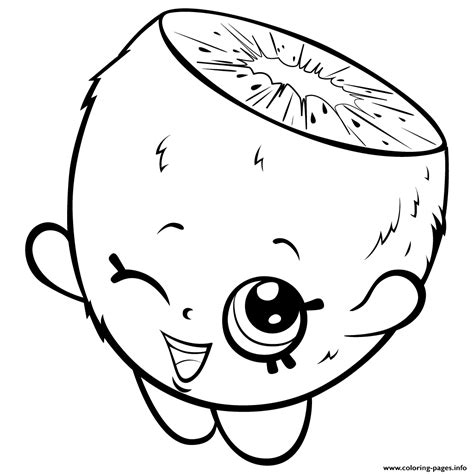Fruits kawaii coloring pages printable. Print Cute Cartoon Kiwi to Color shopkins season 3 ...