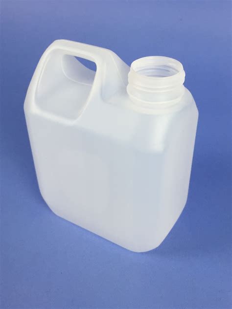 1 Litre Natural Rectangular Jerrycan JC1000N Bristol Plastic