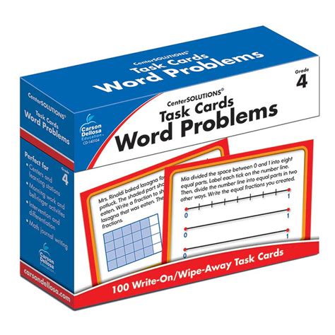 Word Problems Task Card Grade 4 Pack Of 100 Cd 140104 Carson