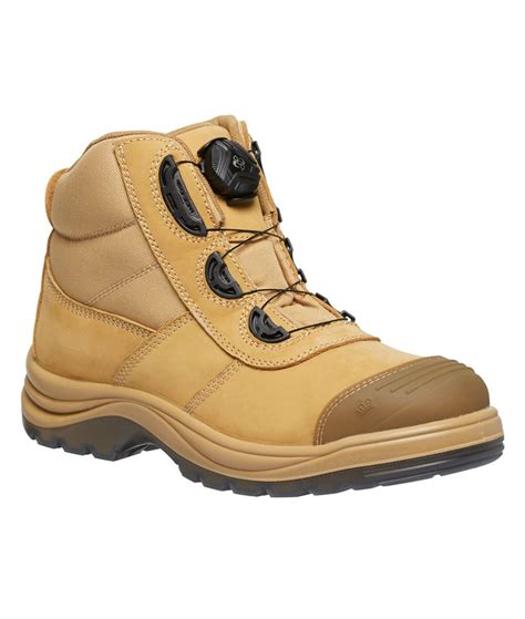 Kinggee Tradie Boa Lace System Steel Toe Safety Work Boots In Wheat