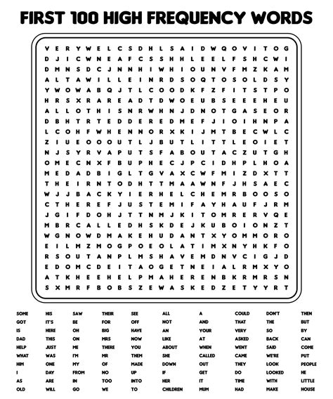 Word Word Searches Printable