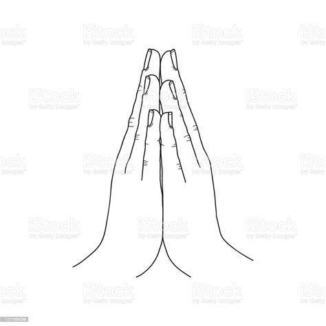 Namaskar Hands Clipart Bw