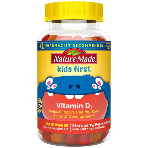 Nature Made Kids First Vitamin D3 For Kids Gummies 110 Count For Bone