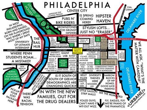 Philadelphia Center City Urbane Maps Pinterest