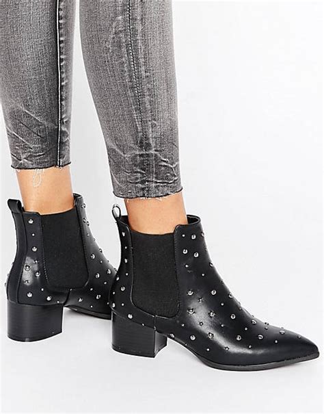Missguided Studded Heeled Ankle Boots Asos