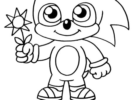 Free Printable Sonic The Hedgehog Coloring Pages : Baby Sonic Coloring