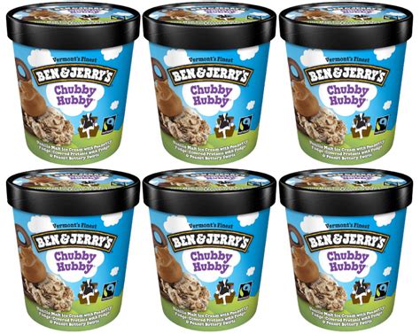 ben and jerry s chubby hubby ice cream 16 oz pint 6 pack frozen