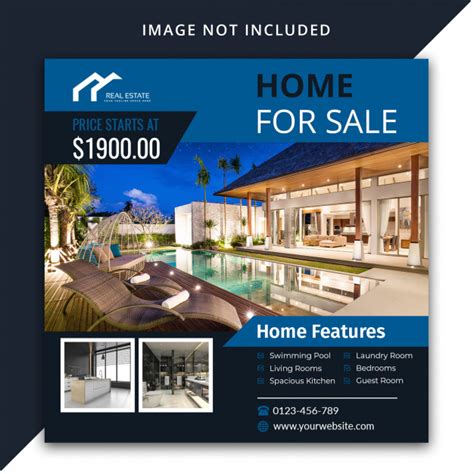 Create your own website with wix's free templates and drag & drop customization tools. Real estate social media post template | Premium PSD File
