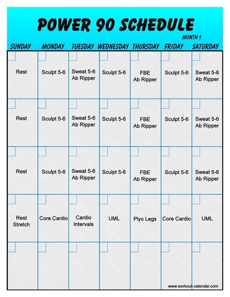 Power 90 Workout Schedule For Push Pull Legs Workout For Beginner