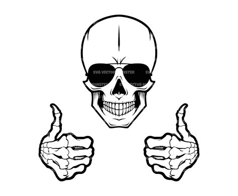 Skull Svg Skeleton Thumbs Up Svg Awesome Svg Vector Cut Etsy Ireland