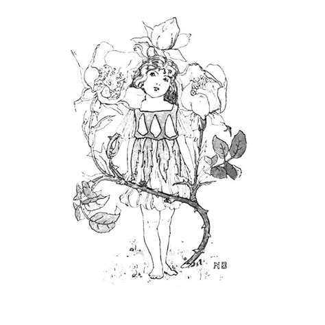 Vintage Flower Child Adult Coloring Page