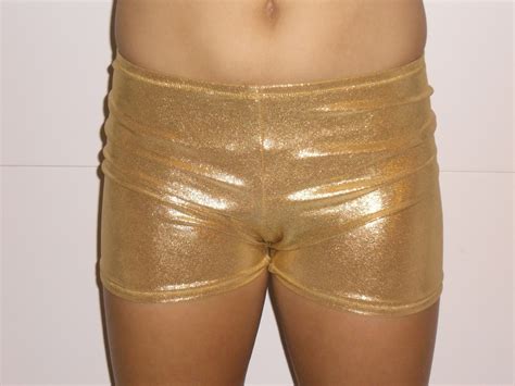 Womens Gold Spandex Shorts By Micksmakings On Etsy
